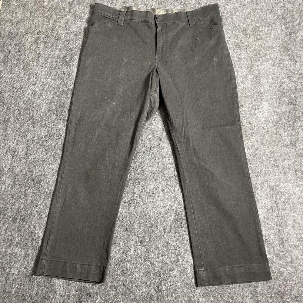 Chino Pants Womens 16 Petite Gray Straight Leg Cotton Blend Dressy Office Work